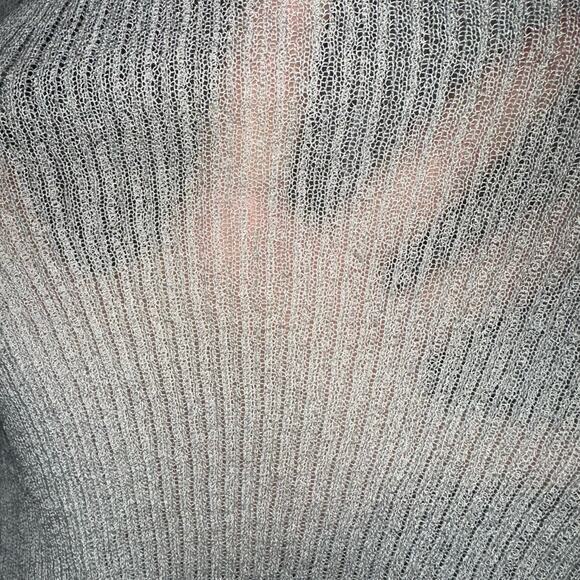Zara Grey Scoop Neck Delicate Sheer Viscose Linen Mesh Knit Tank Top Size XS - Picture 7 of 15